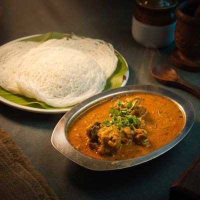 Idiyappam with Mutton Kozhambu