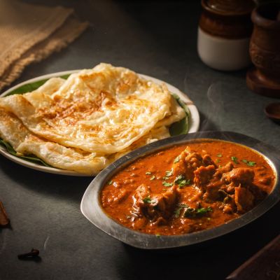 Parotta with chicken kozhambu