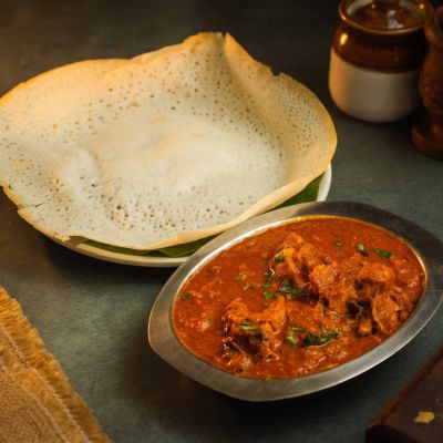 Appam with chicken Kozhambu